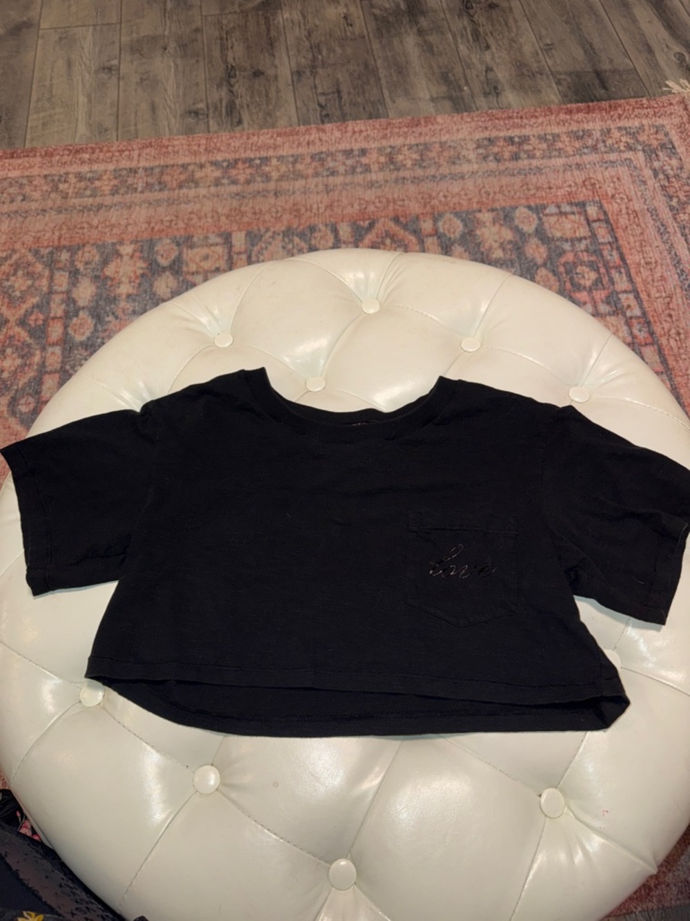 Victoria's Secret Black Cropped Boxy Tee